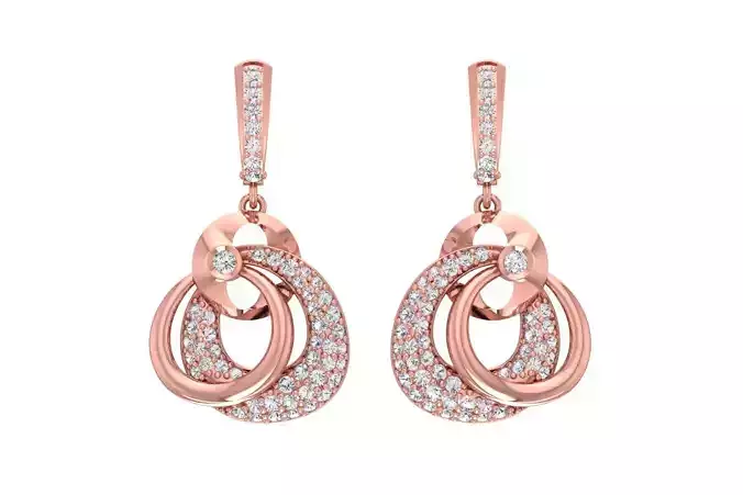 Women Drop Earring 3dm STL OBJ FBX Renders Details