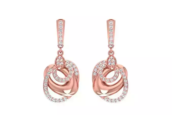 Women Drop Earring 3dm STL OBJ FBX Renders Details