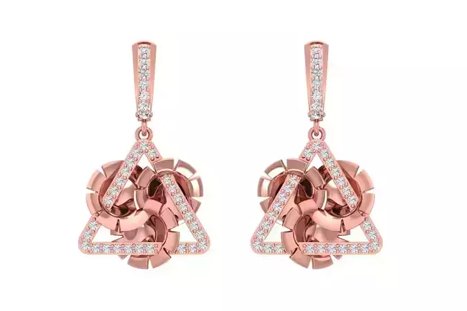 Women Drop Earring 3dm STL OBJ FBX Renders Details