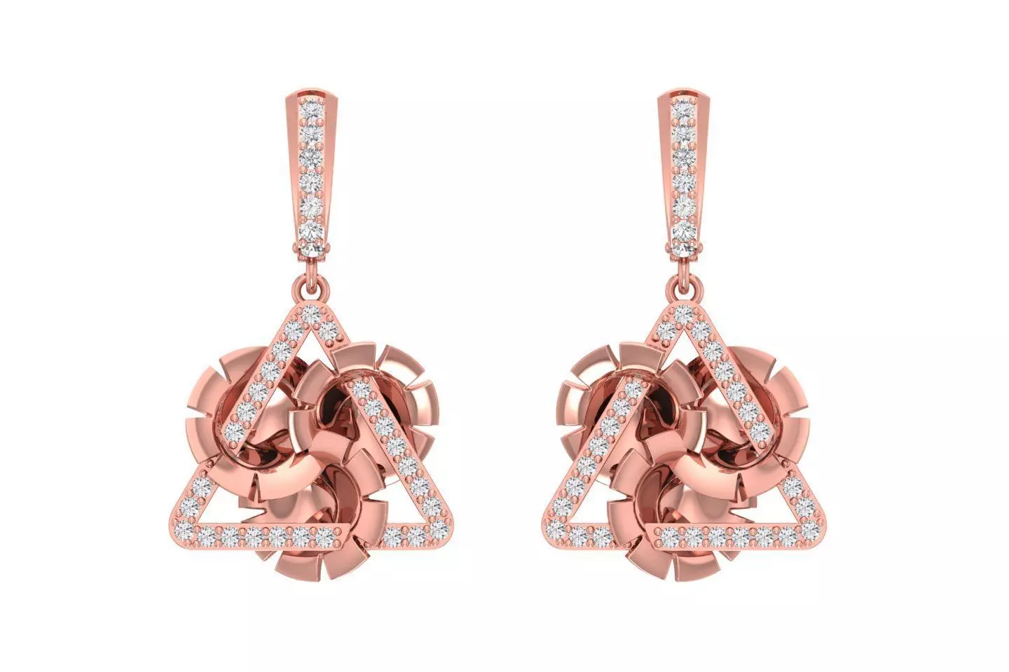 Women Drop Earring 3dm STL OBJ FBX Renders Details 3D print model_0