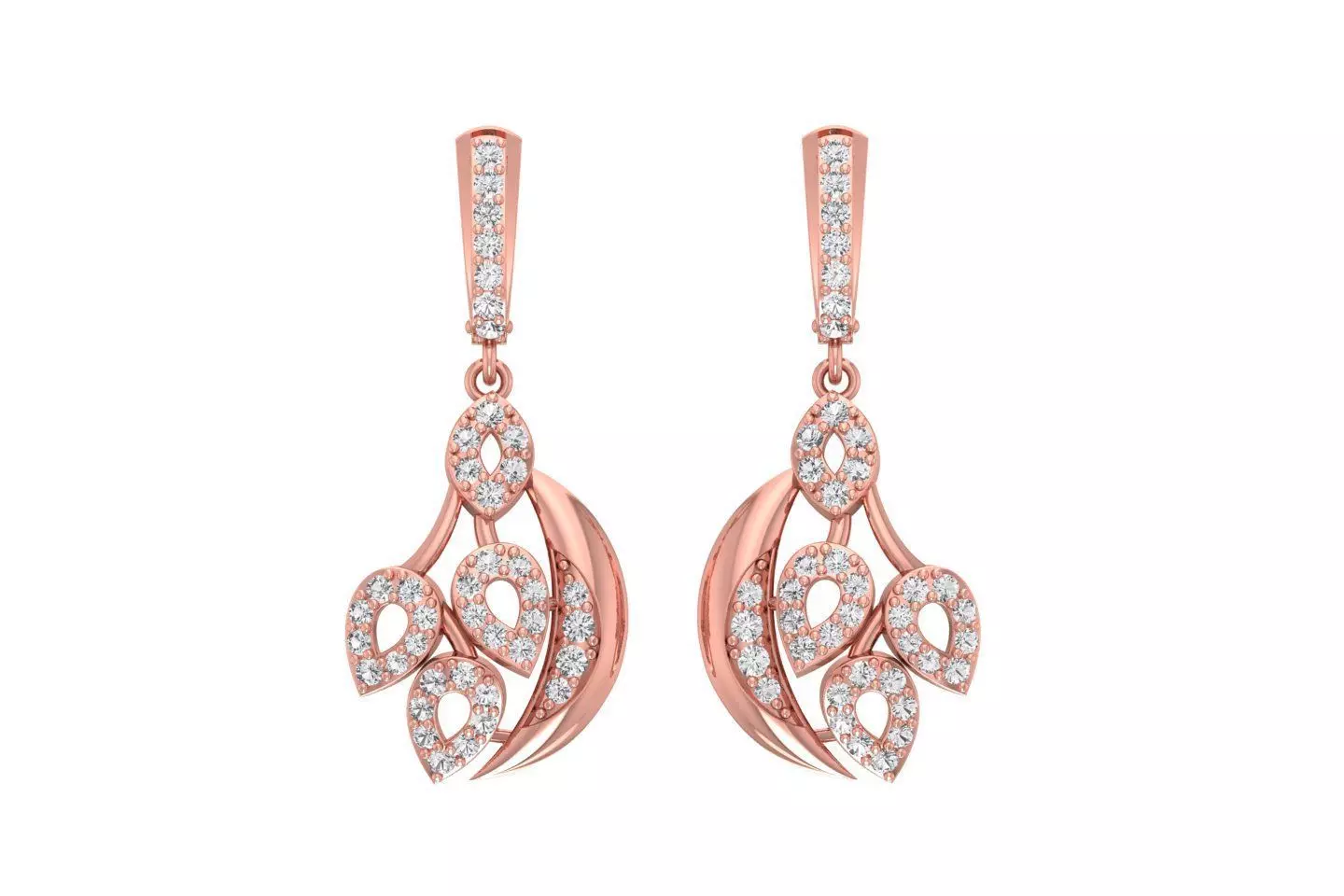 Women Drop Earring 3dm STL OBJ FBX Renders Details 3D print model_0