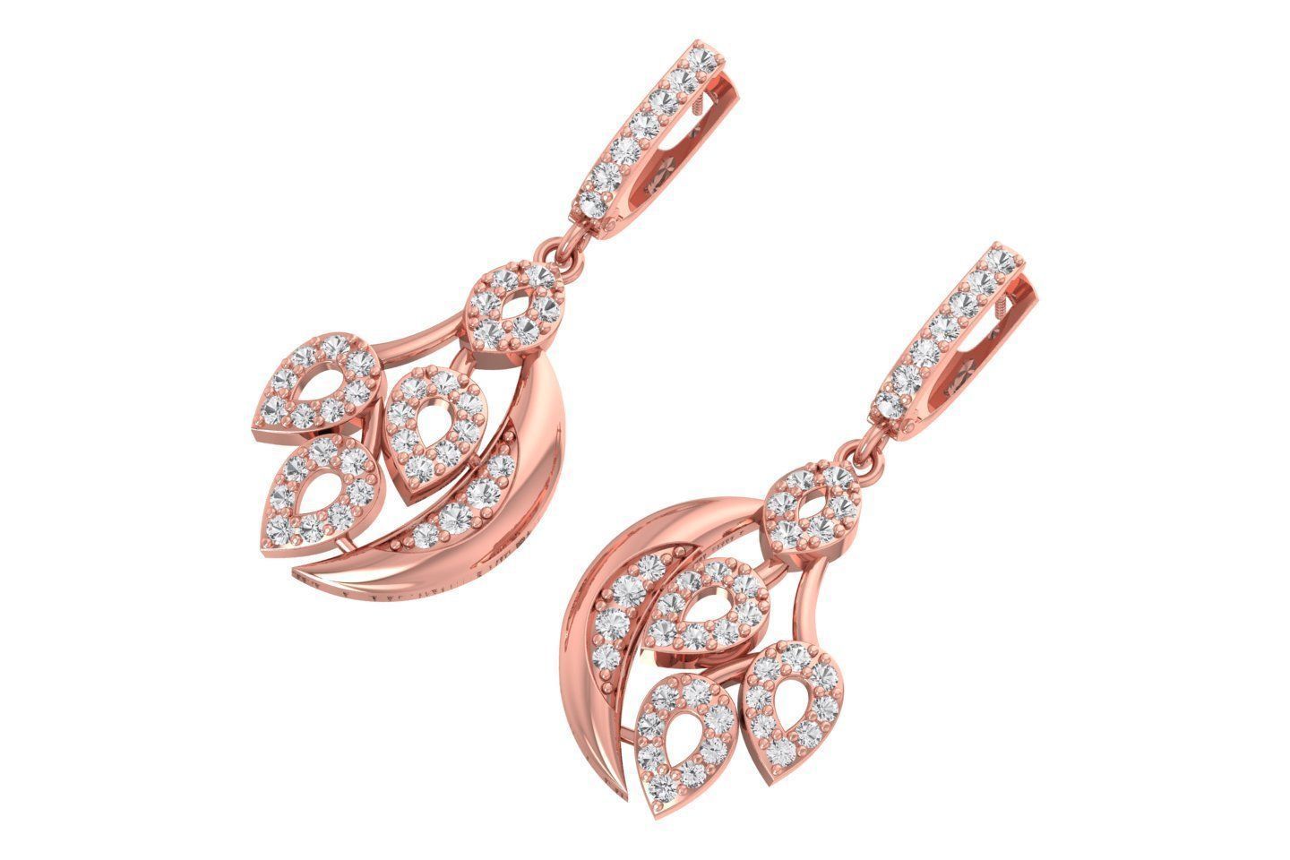 Women Drop Earring 3dm STL OBJ FBX Renders Details 3D print model_1