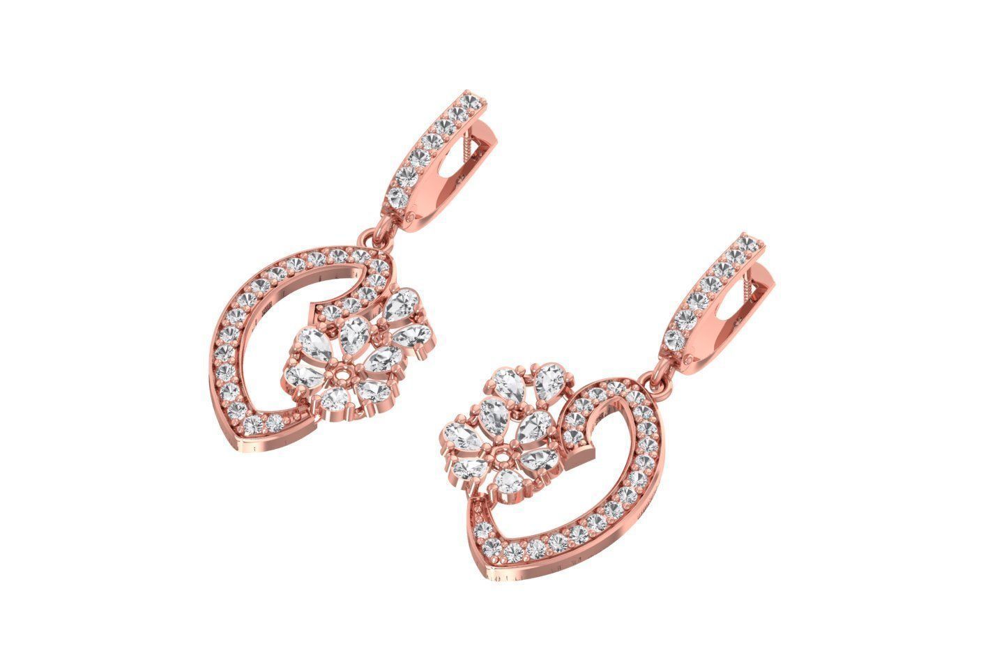 Women Drop Earring 3dm STL OBJ FBX Renders Details 3D print model_2