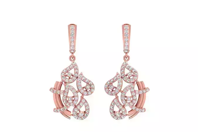 Women Drop Earring 3dm STL OBJ FBX Renders Details