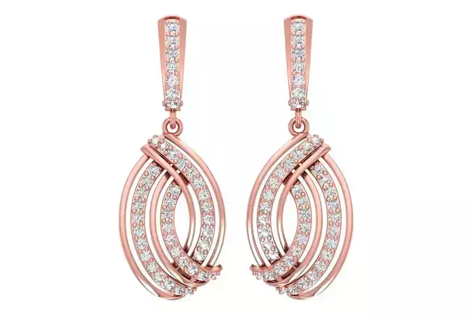 Women Drop Earring 3dm STL OBJ FBX Renders Details