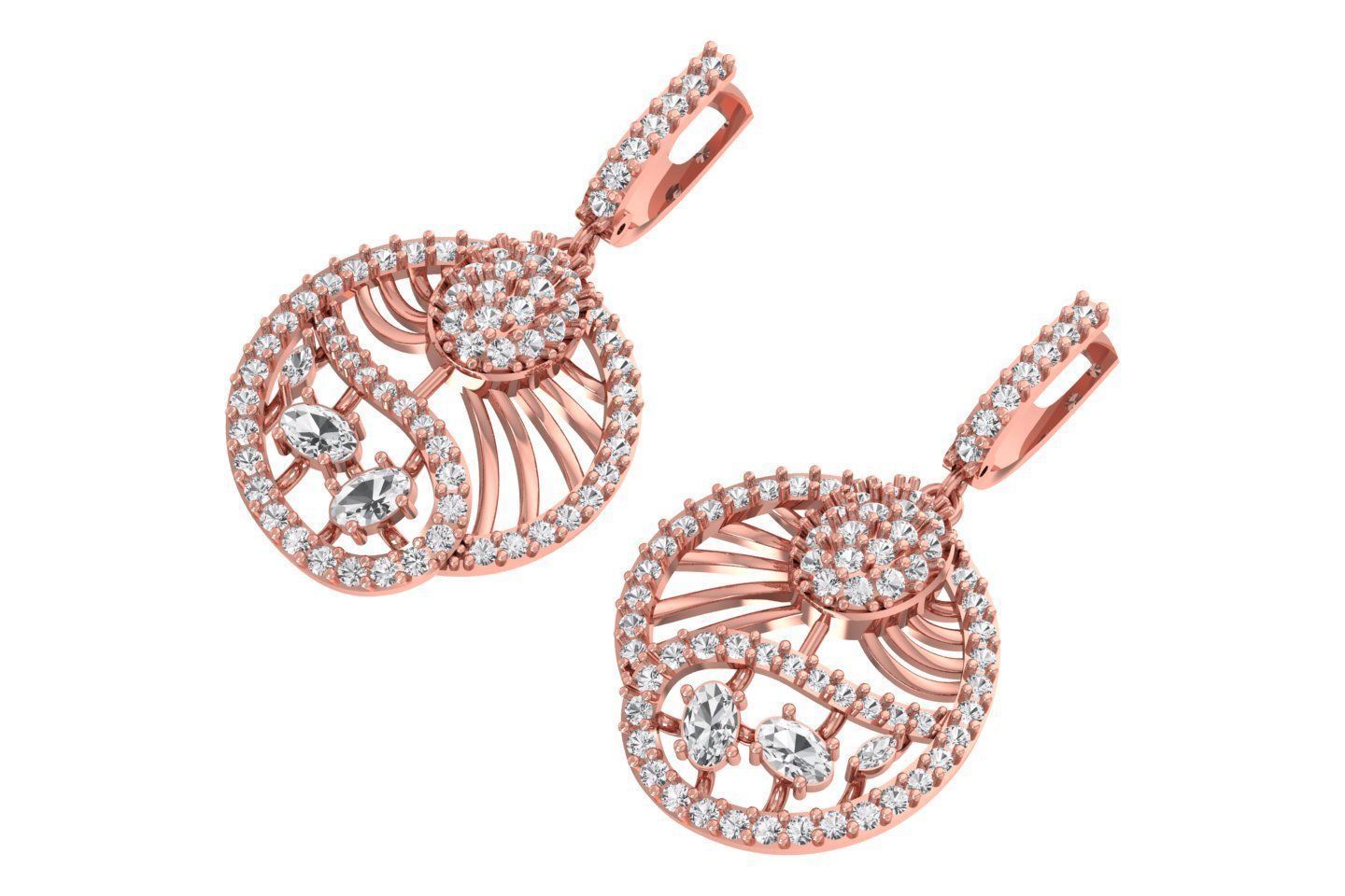 Women Drop Earring 3dm STL OBJ FBX Renders Details 3D print model_1