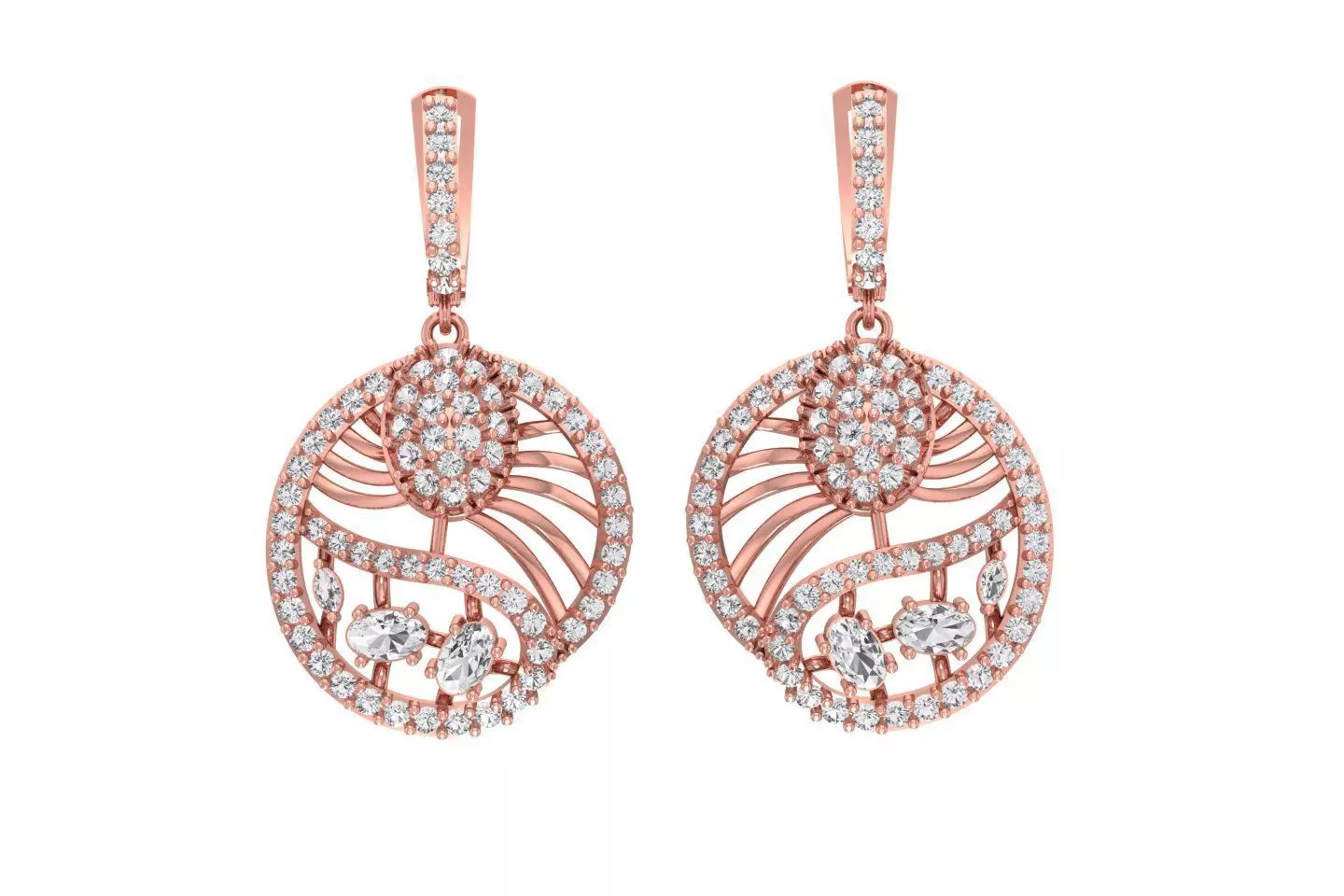 Women Drop Earring 3dm STL OBJ FBX Renders Details 3D print model_0