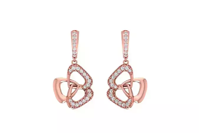 Women Drop Earring 3dm STL OBJ FBX Renders Details