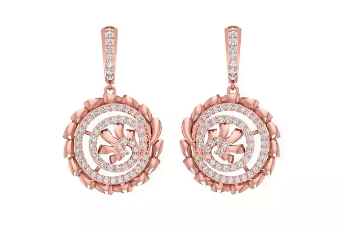 Women Drop Earring 3dm STL OBJ FBX Renders Details