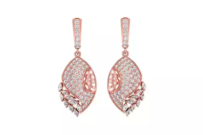 Women Drop Earring 3dm STL OBJ FBX Renders Details
