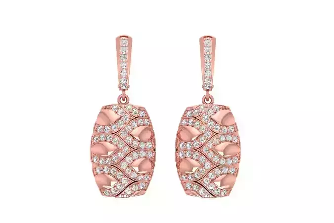 Women Drop Earring 3dm STL OBJ FBX Renders Details