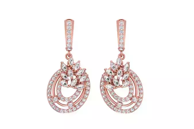 Women Drop Earring 3dm STL OBJ FBX Renders Details