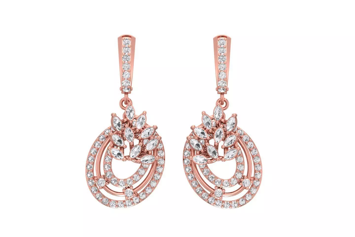 Women Drop Earring 3dm STL OBJ FBX Renders Details 3D print model_0