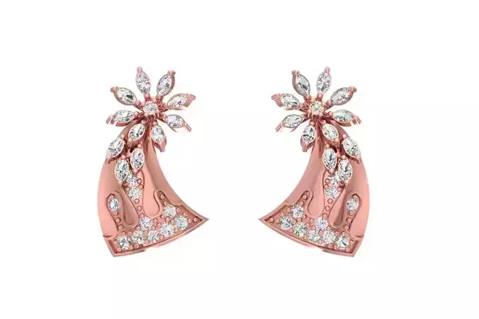 Women Earring 3dm STL OBJ FBX Renders Details 3D print model