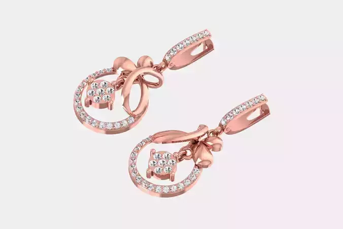 Women Drop Earring 3dm STL OBJ FBX Renders Details