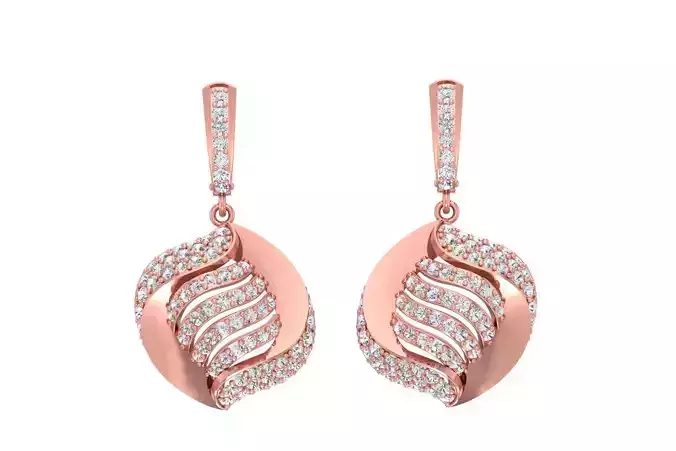 Women Drop Earring 3dm STL OBJ FBX Renders Details