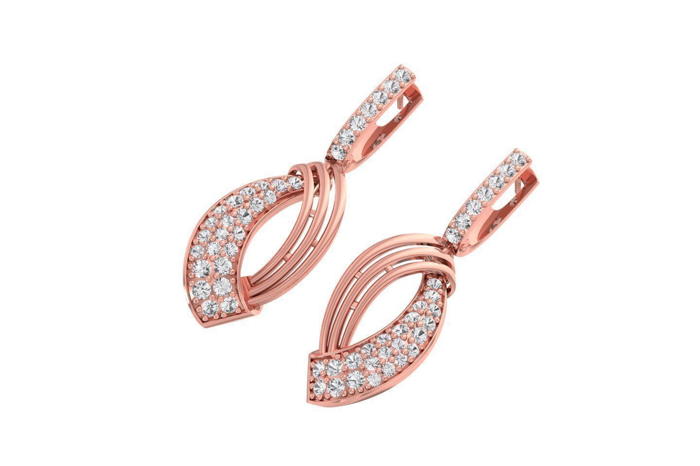 Women Drop Earring 3dm STL OBJ FBX Renders Details 3D print model_2