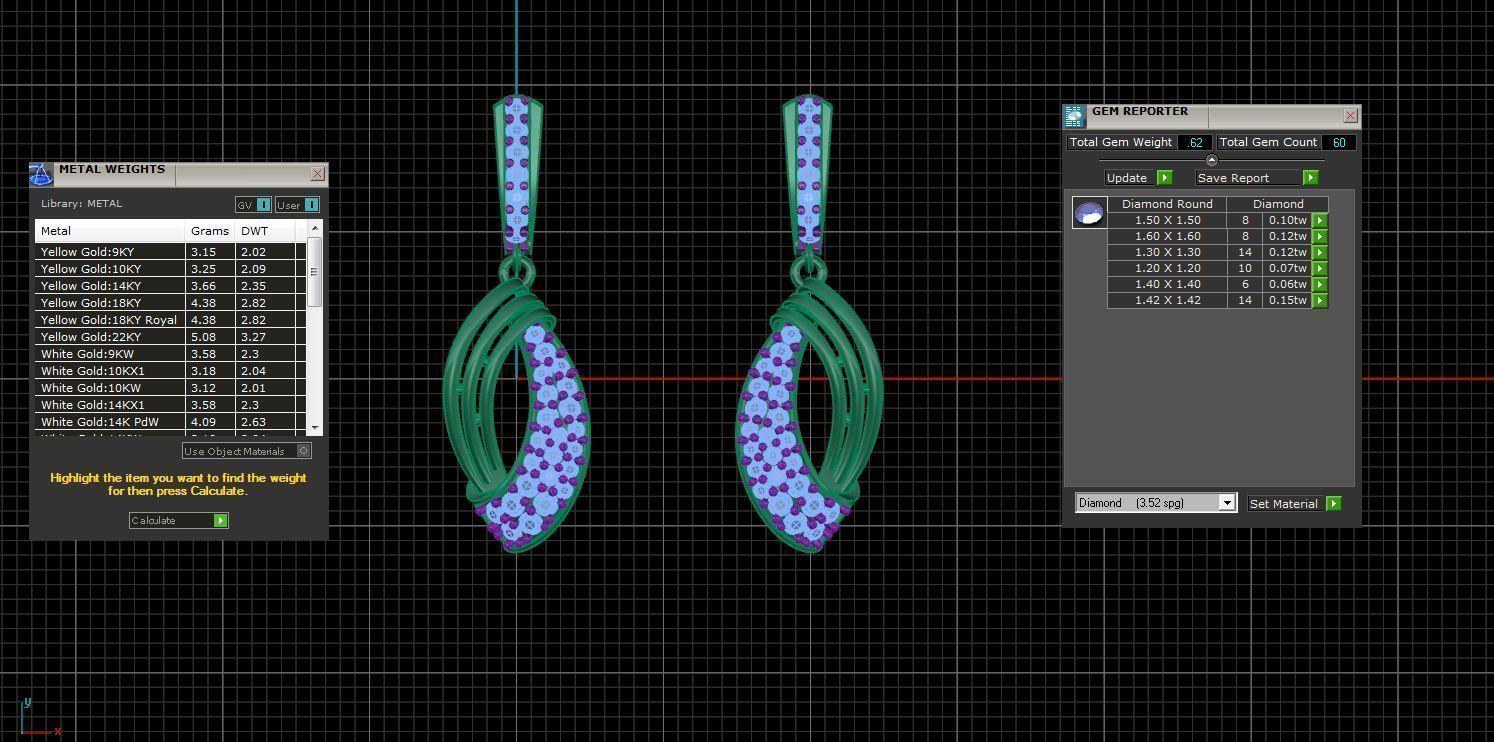 Women Drop Earring 3dm STL OBJ FBX Renders Details 3D print model_3