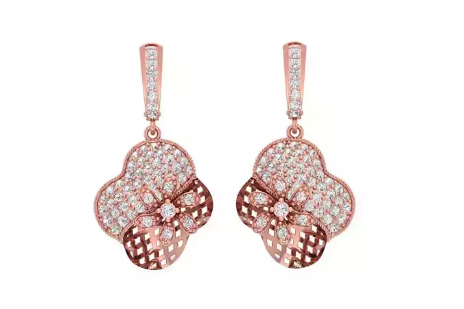 Women Drop Earring 3dm STL OBJ FBX Renders Details