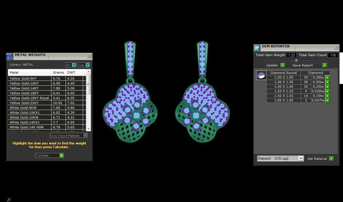 Women Drop Earring 3dm STL OBJ FBX Renders Details 3D print model_3