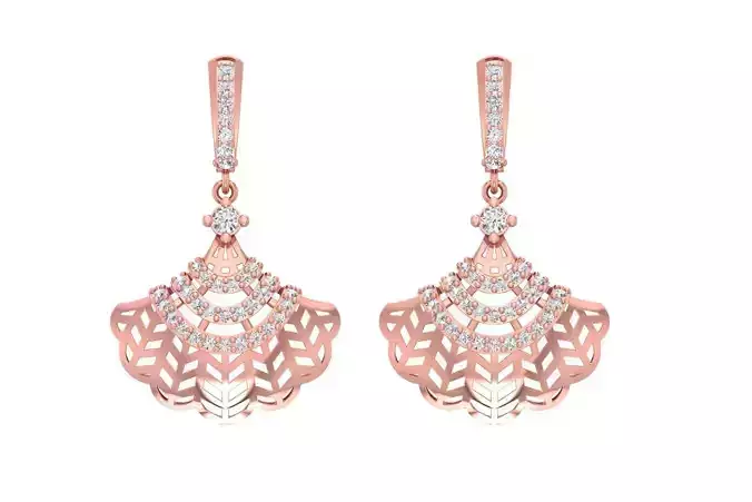 Women Drop Earring 3dm STL OBJ FBX Renders Details