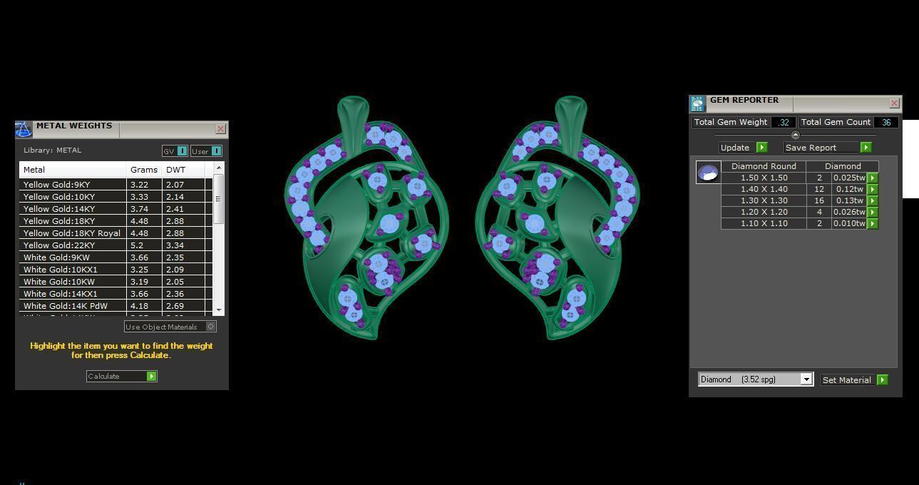 Women Drop Earring 3dm STL OBJ FBX Renders Details 3D print model_3