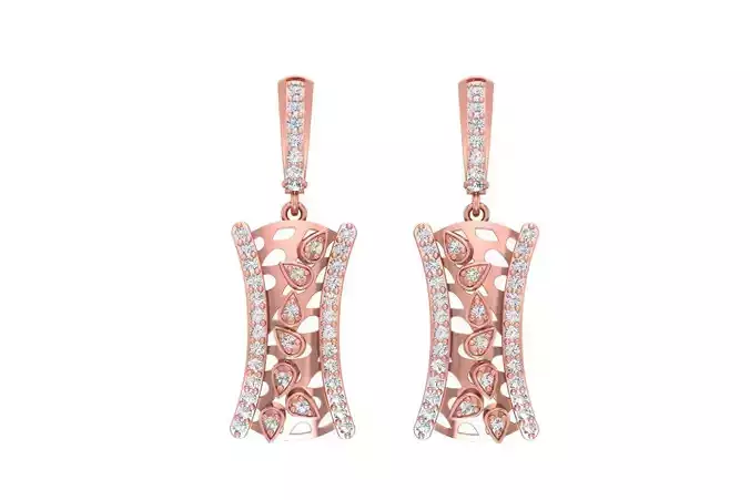 Women Drop Earring 3dm STL OBJ FBX Renders Details 3D print model