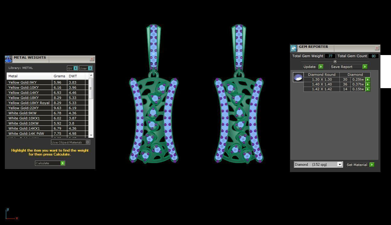 Women Drop Earring 3dm STL OBJ FBX Renders Details 3D print model_3