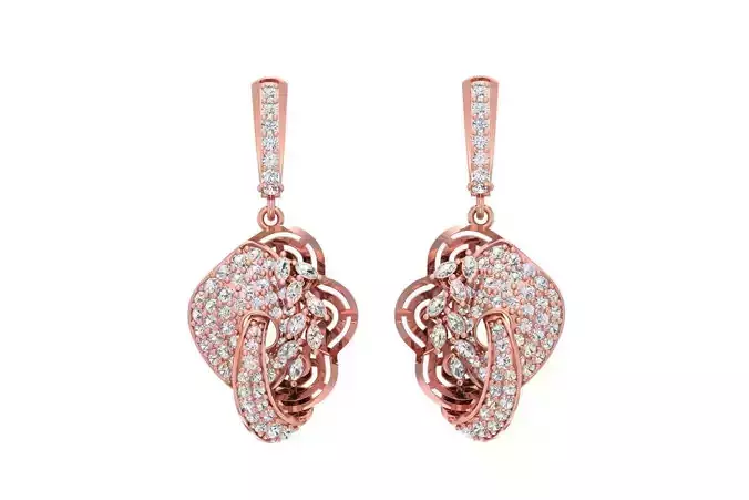 Women Drop Earring 3dm STL OBJ FBX Renders Details