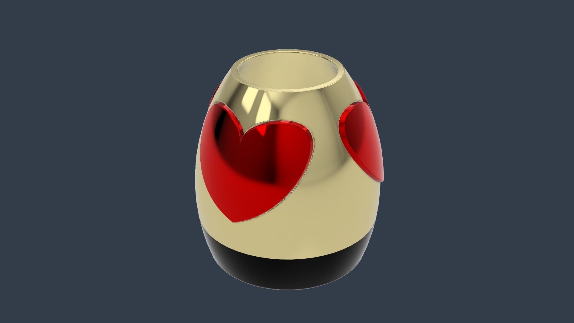 VASE WITH HEARTS AND HIDDEN CONTAINER 3D print model_2