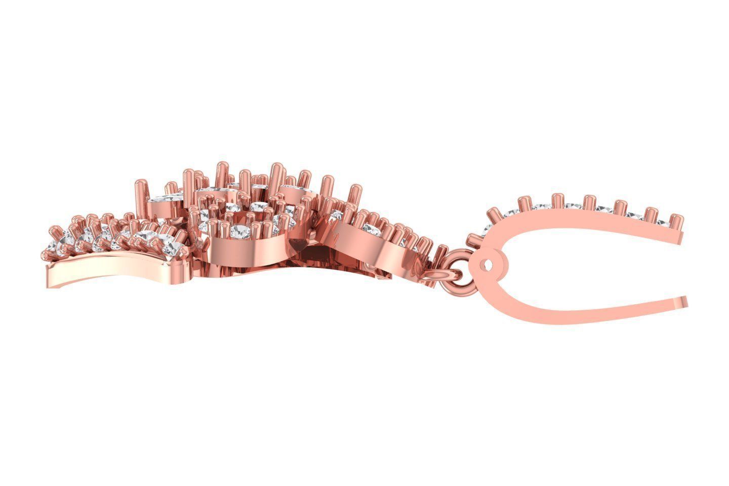 Women Drop Earring 3dm STL OBJ FBX Renders Details 3D print model_1