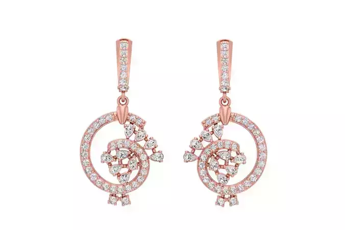 Women Drop Earring 3dm STL OBJ FBX Renders Details