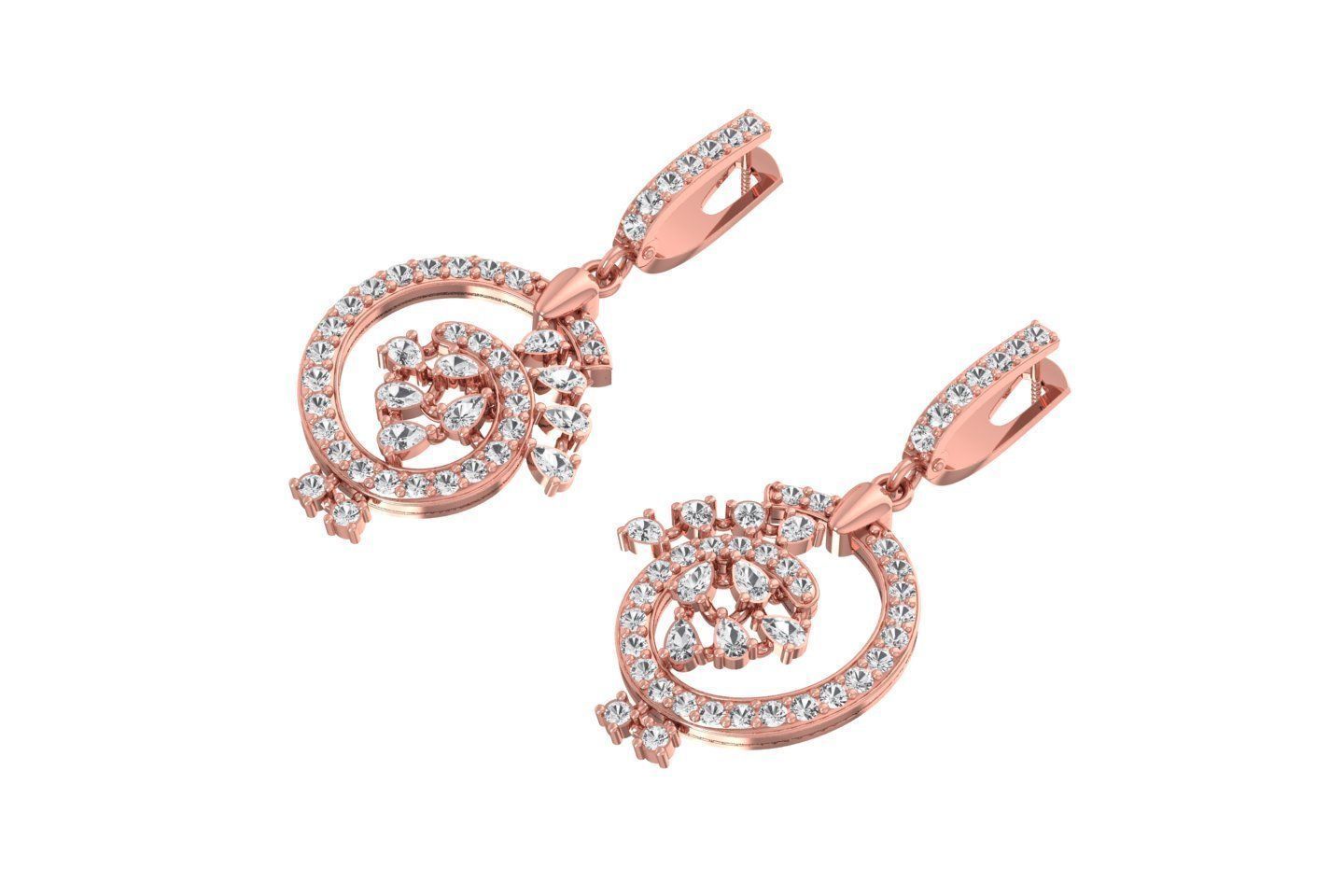 Women Drop Earring 3dm STL OBJ FBX Renders Details 3D print model_1