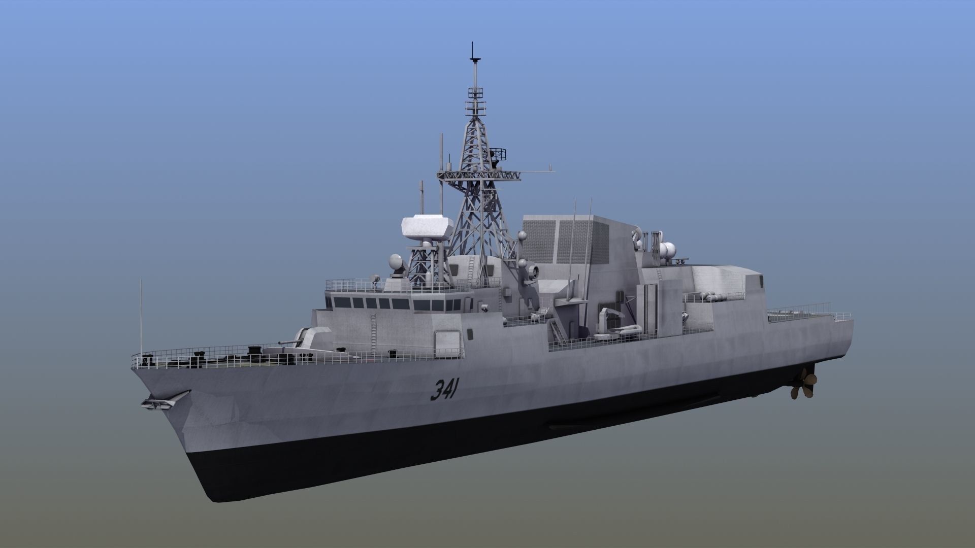 Halifax Class Frigate 3D model_1