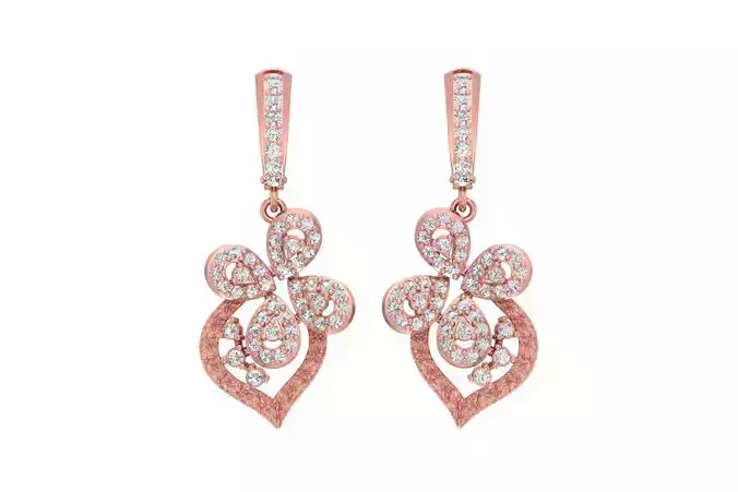 Women Drop Earring 3dm STL OBJ FBX Renders Details