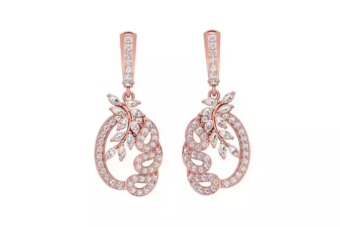 Women Drop Earring 3dm STL OBJ FBX Renders Details 3D print model