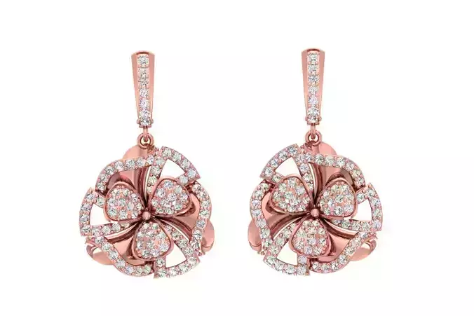 Women Drop Earring 3dm STL OBJ FBX Renders Details