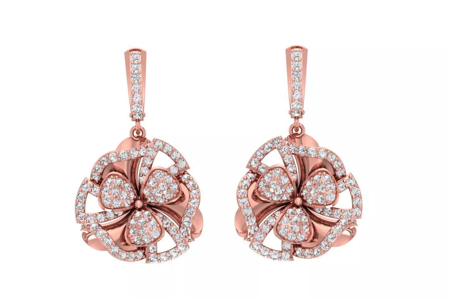 Women Drop Earring 3dm STL OBJ FBX Renders Details 3D print model_0