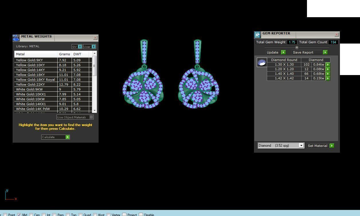 Women Drop Earring 3dm STL OBJ FBX Renders Details 3D print model_3
