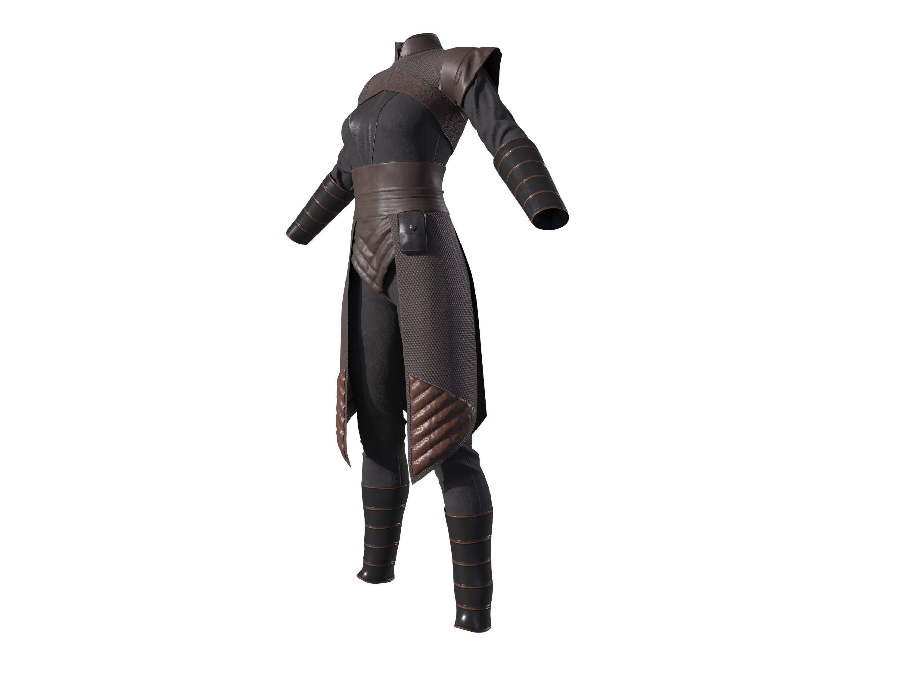 Female outfit character clothing 3D model_4