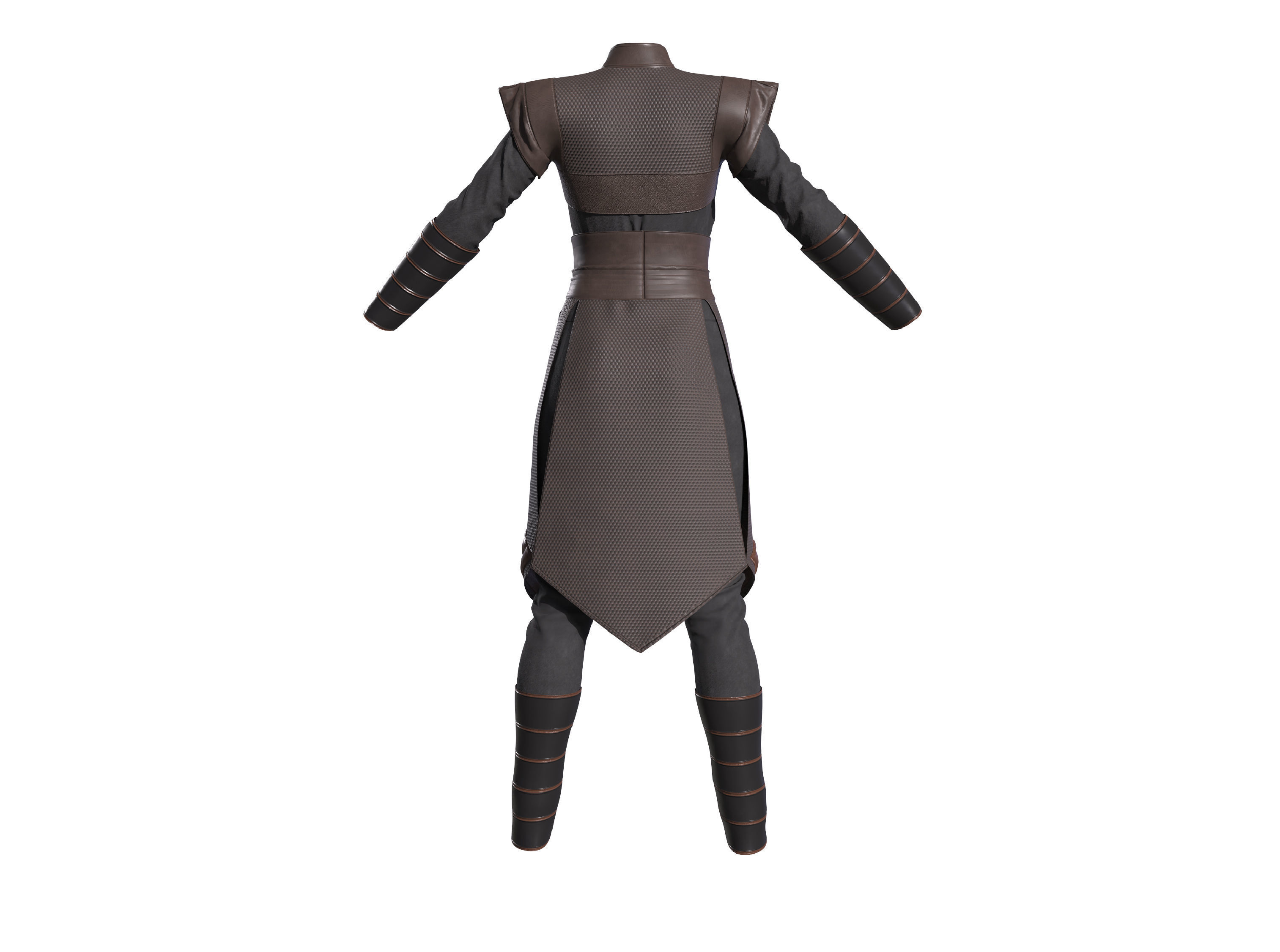 Female outfit character clothing 3D model_2