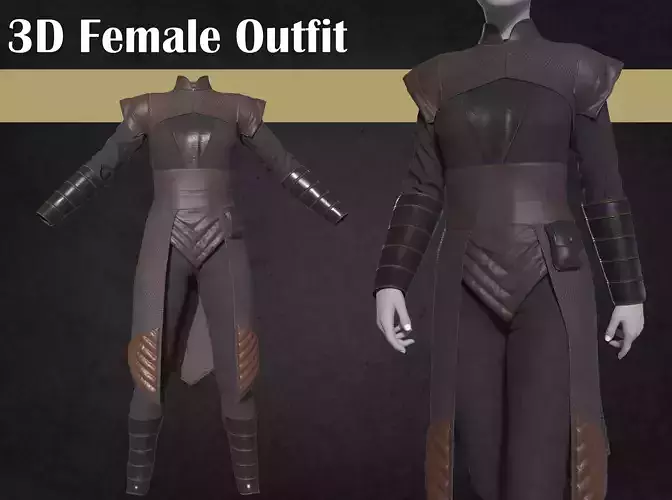 Female outfit character clothing 3D model