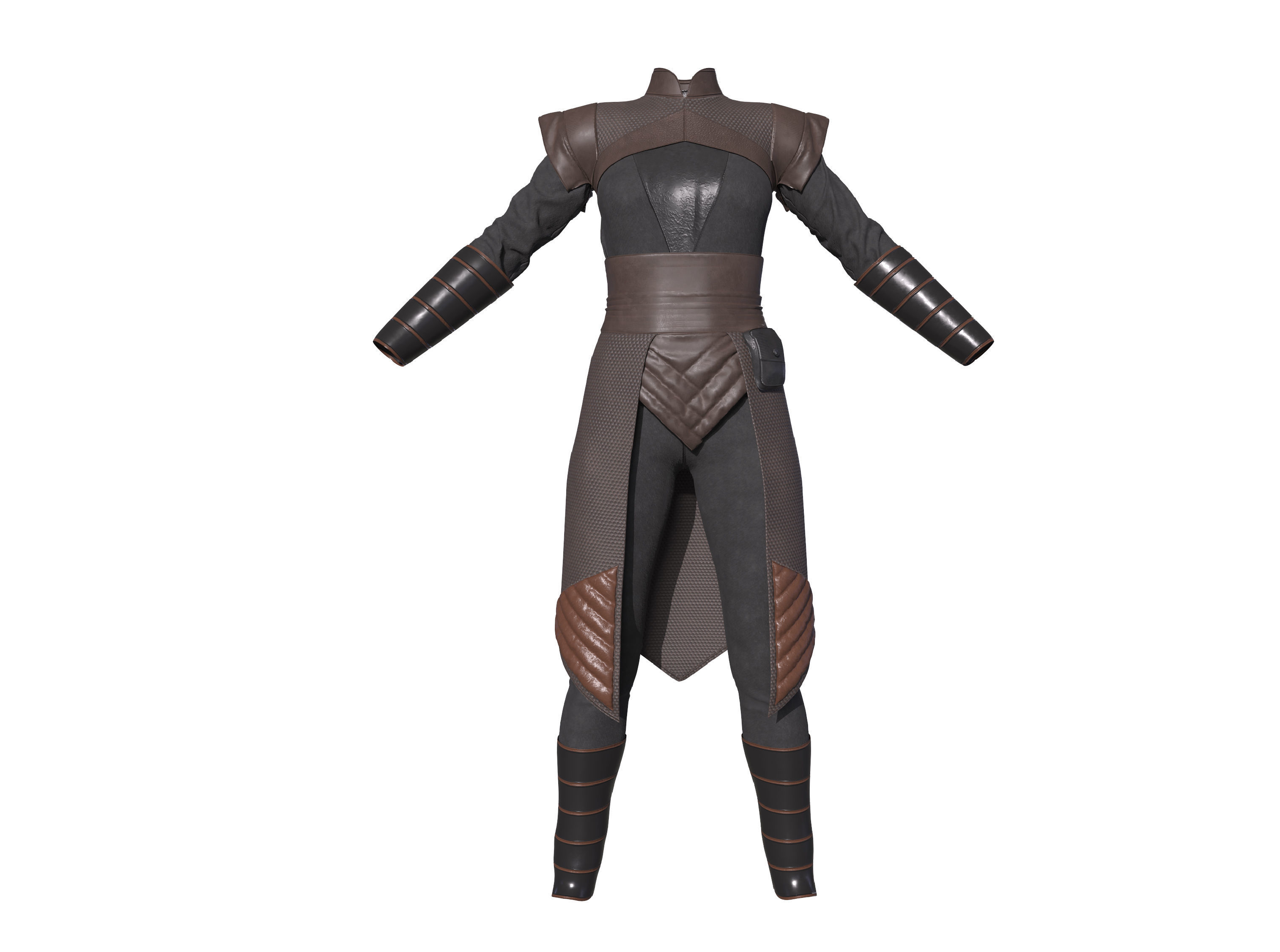 Female outfit character clothing 3D model_1