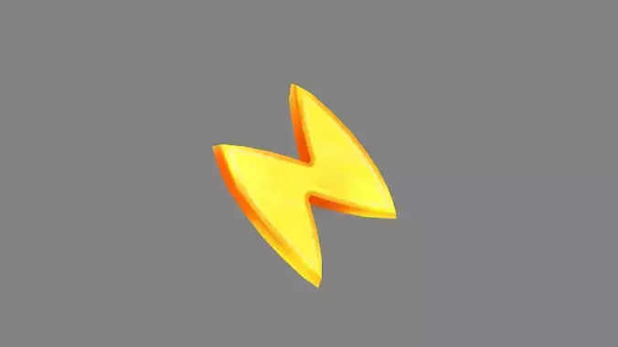 Cartoon yellow lightning - weather element  icon