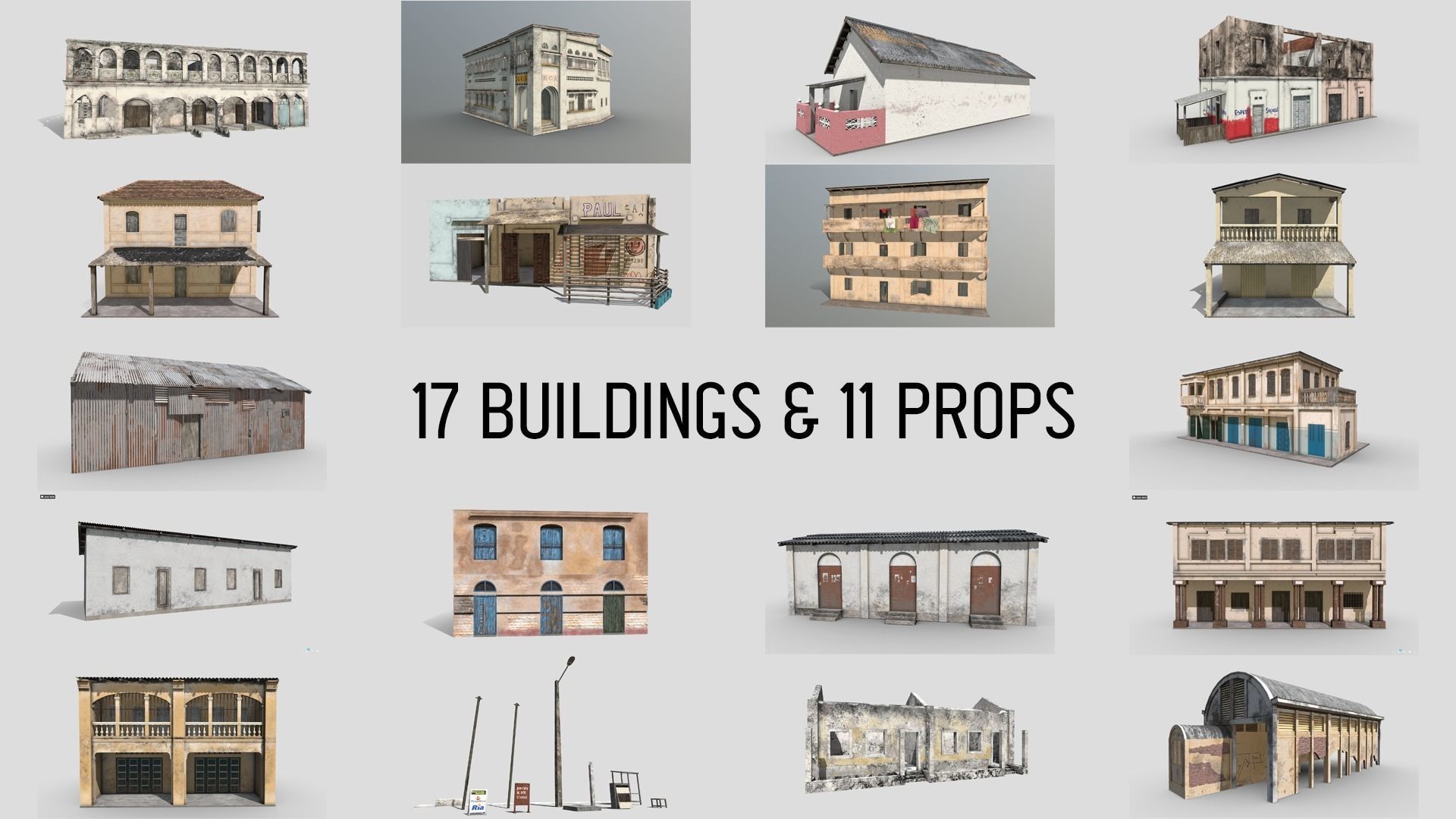 Colonial Buildings 3D Model Collection_2