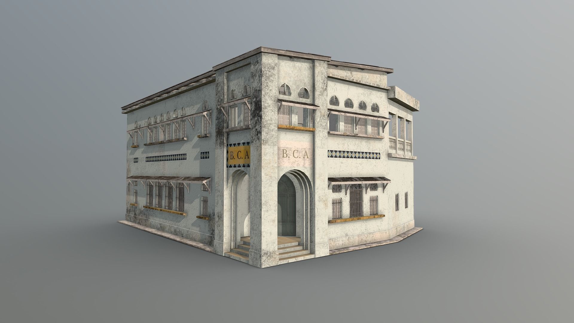 Colonial Buildings 3D Model Collection_3
