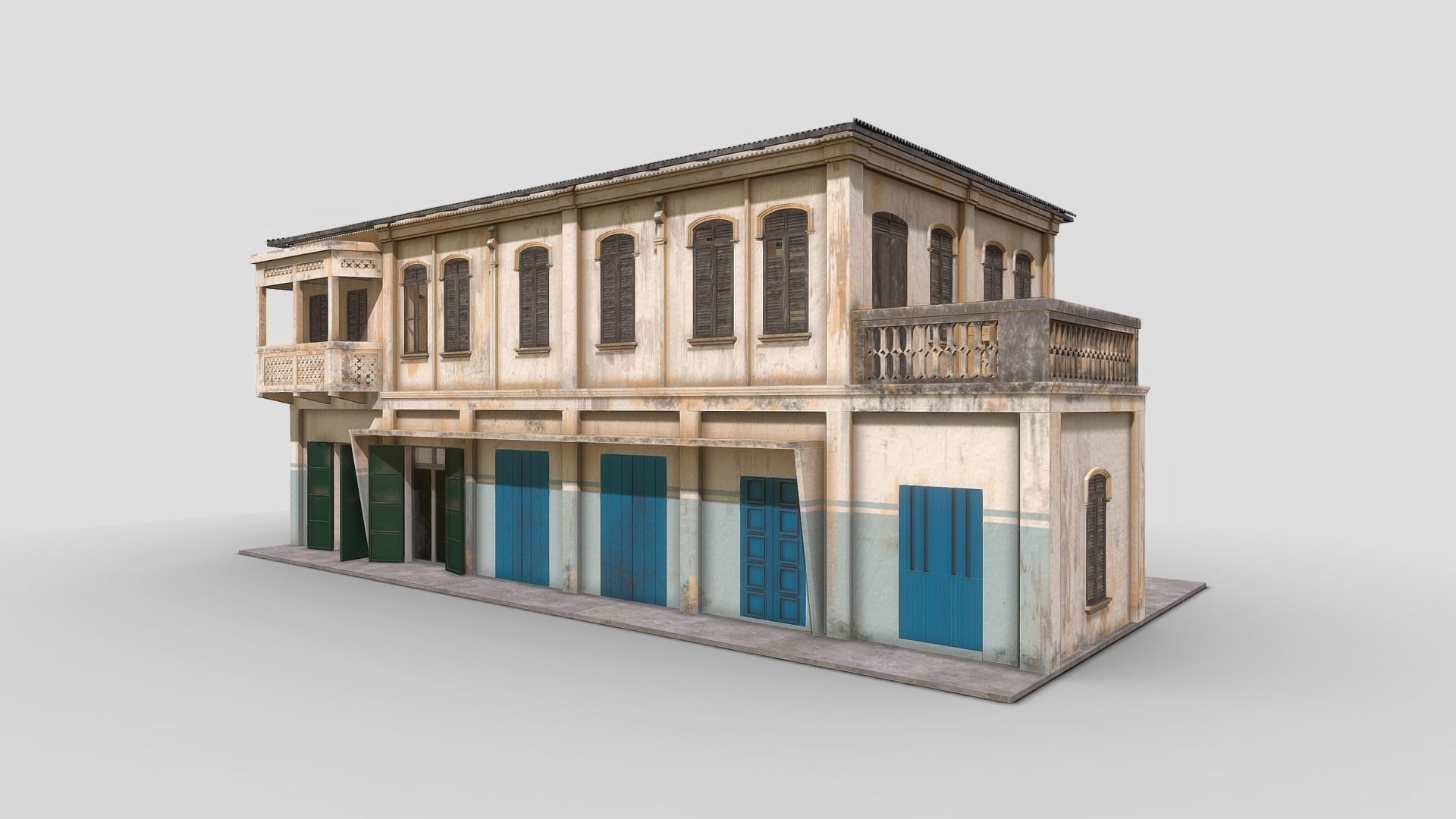 Colonial Buildings 3D Model Collection_4
