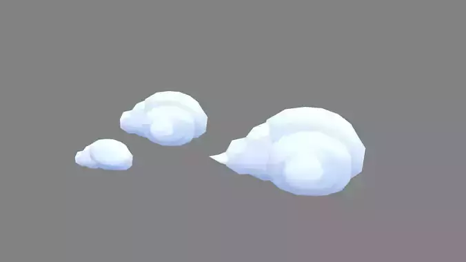 Cartoon Three white clouds