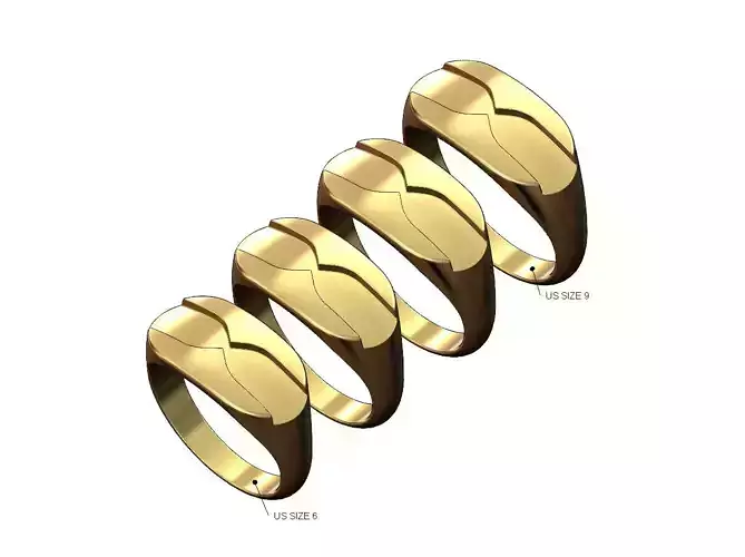 Fashion brand engraving dome signet ring US sizes 6to9
