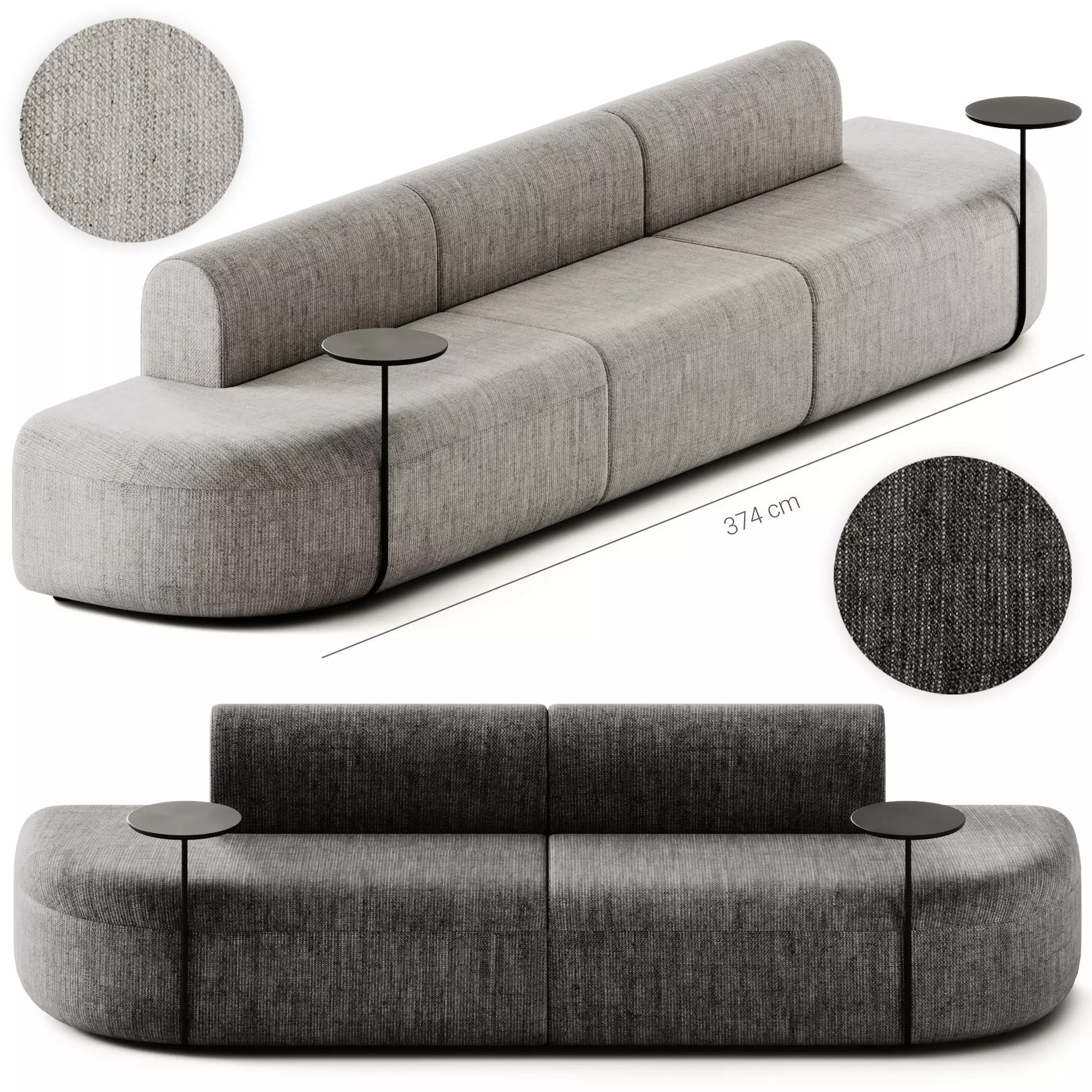 ARTIKO Sectional modular fabric sofa AT 11 by MDD 3D model